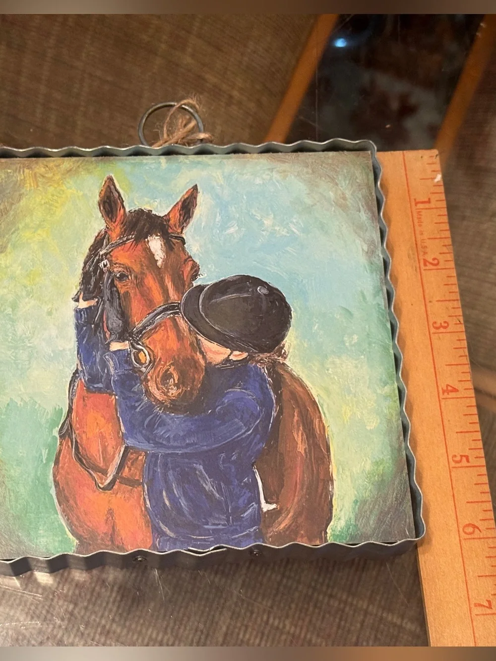 Mini Hamilton “Living The Dream” Horse & Rider Decorative Plaque